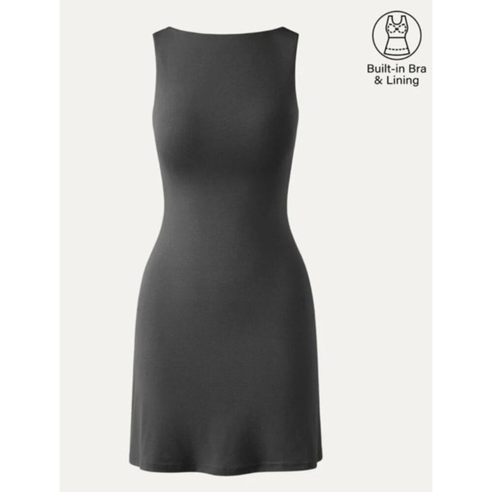 OGL Dress Size XS NEW Eco-SkinKiss Cooling Open Back Bandless Bra Mini Charcoal